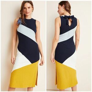 Hutch Anthropologie Lena Colorblocked Knit Midi Dress Size XS Sleeveless Knit
